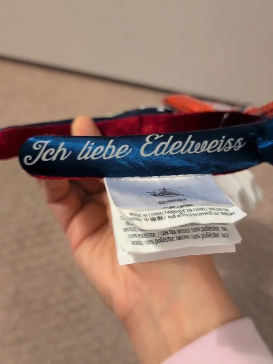 Disney Parks Epcot Embroidered Navy Floral Minnie Ears Sequin Bow - Picture 6 of 6